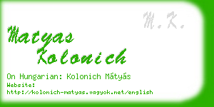 matyas kolonich business card